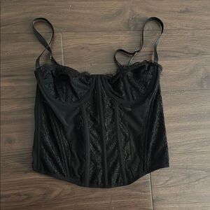 Elegant Black Lace Bustier Top